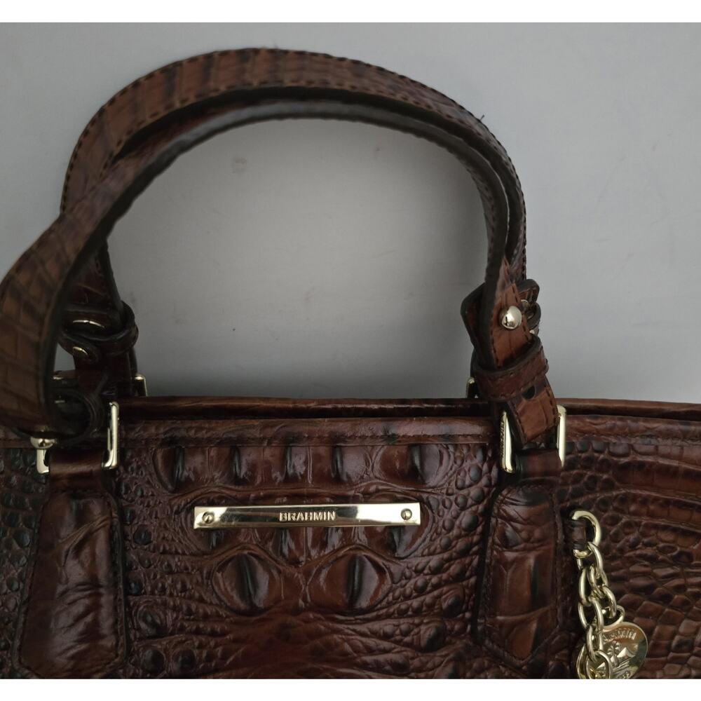 Brahmin Asher Satchel Pecan Melbourns Leather Tote Crossbody Bag Medium - Picture 7 of 16